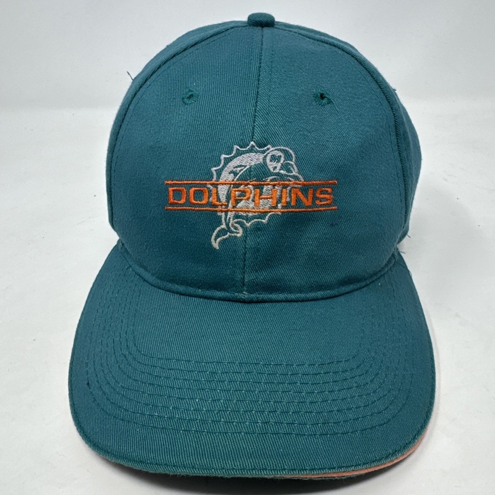 Vintage 90's Miami Dolphins Ball Cap Hat Game Day By Drew Pearson One Size Green